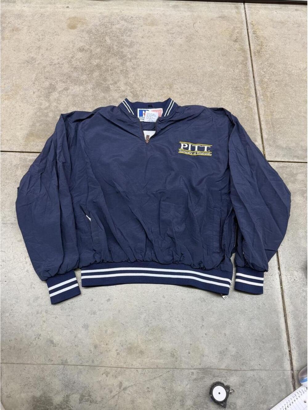 vintage university of pittsburgh russell athletics collegiate track jacket xl
